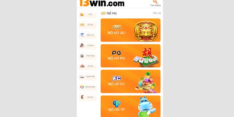 Nổ hũ tại 13WIN mang lại tỉ lệ trả thưởng cao số một tại Việt Nam